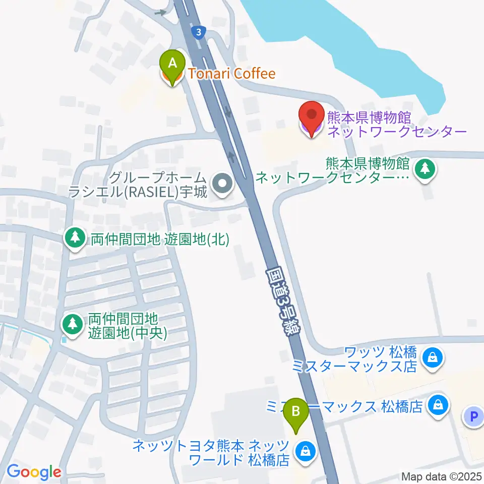 熊本県博物館ネットワークセンター周辺のカフェ一覧地図