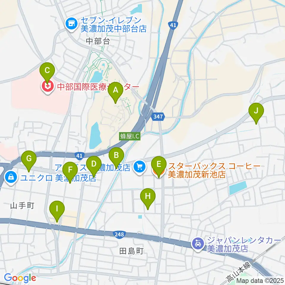 美濃加茂市民ミュージアム周辺のカフェ一覧地図