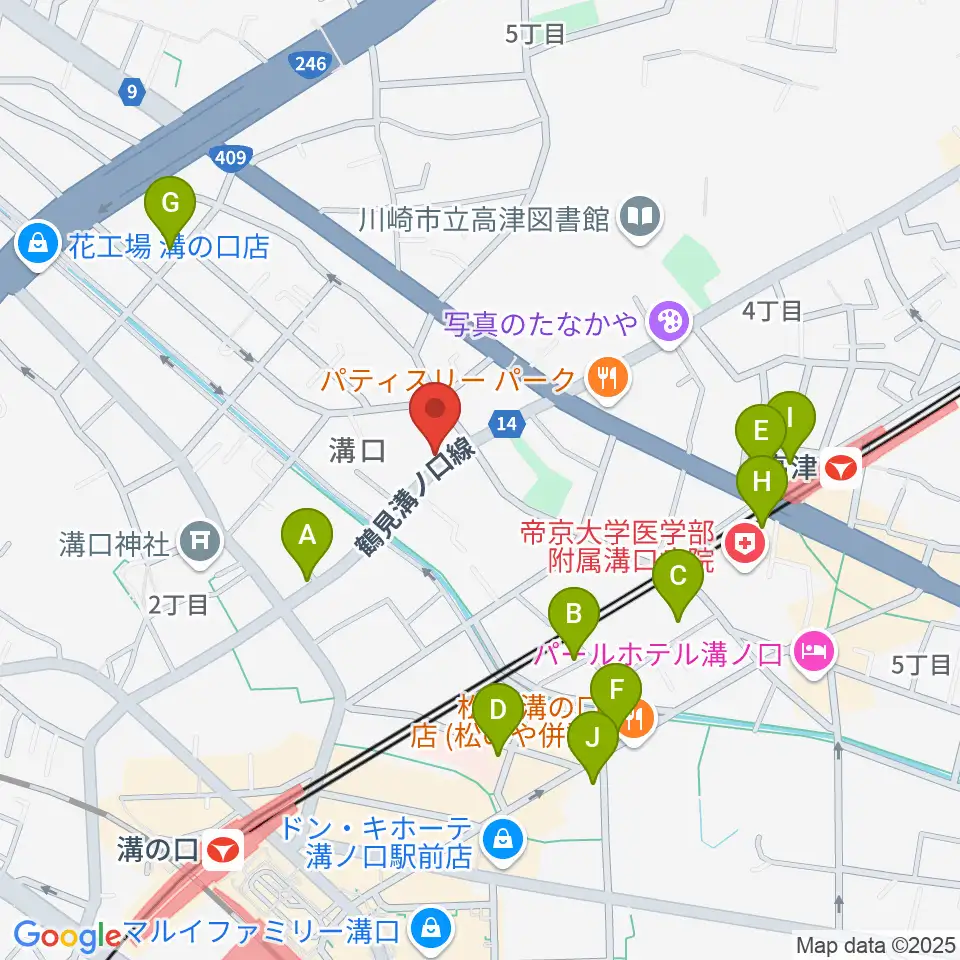 川崎市大山街道ふるさと館周辺のカフェ一覧地図