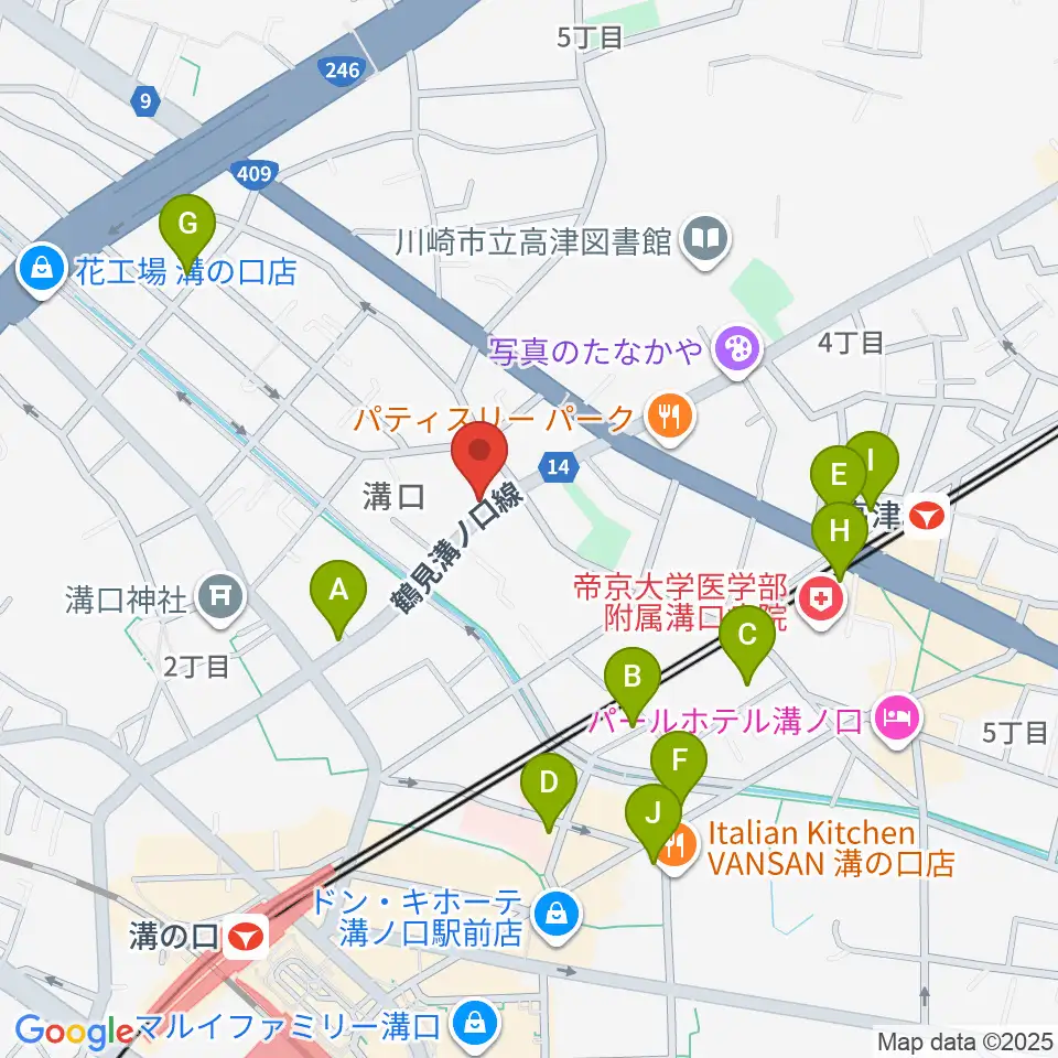 川崎市大山街道ふるさと館周辺のカフェ一覧地図