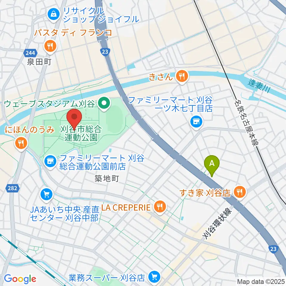 グリーングラウンド刈谷周辺のカフェ一覧地図