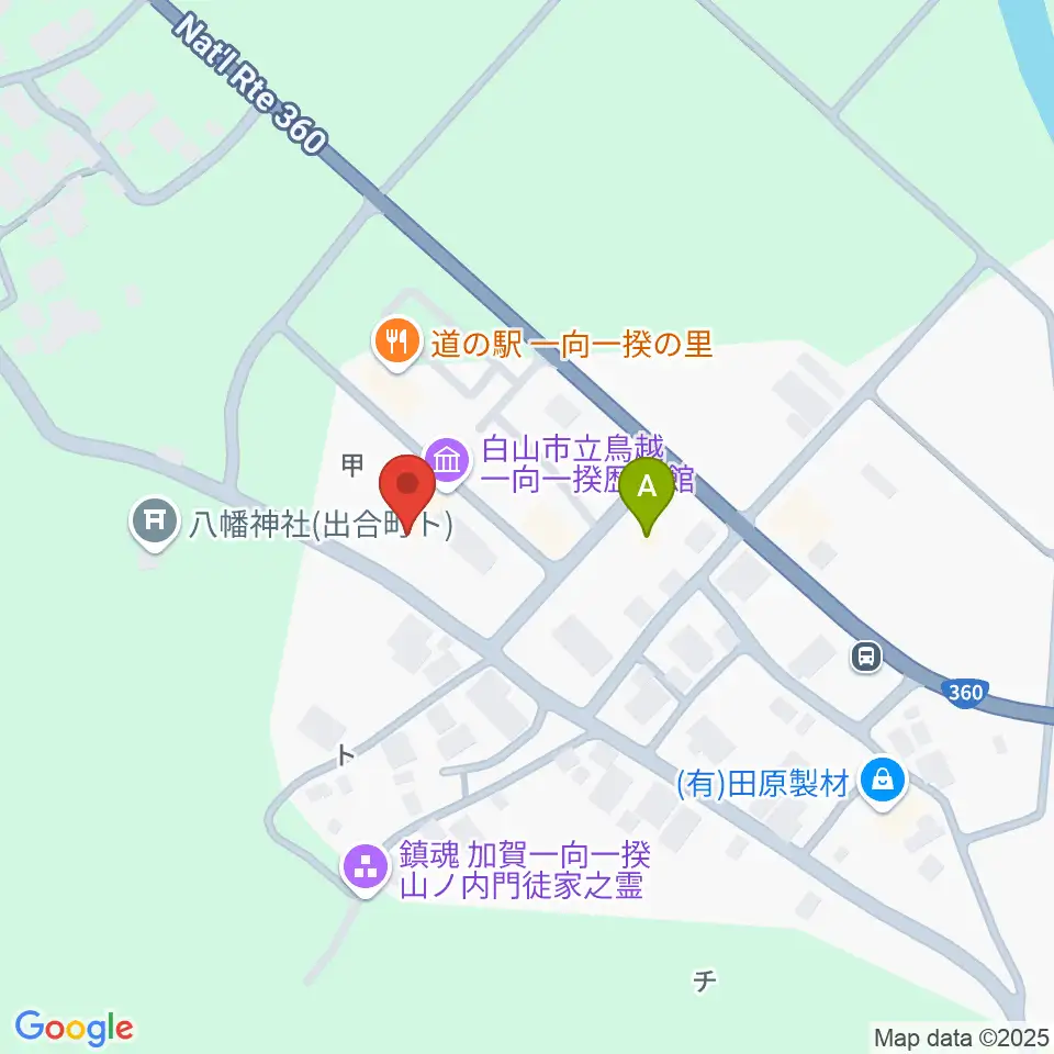 白山市立鳥越一向一揆歴史館周辺のカフェ一覧地図