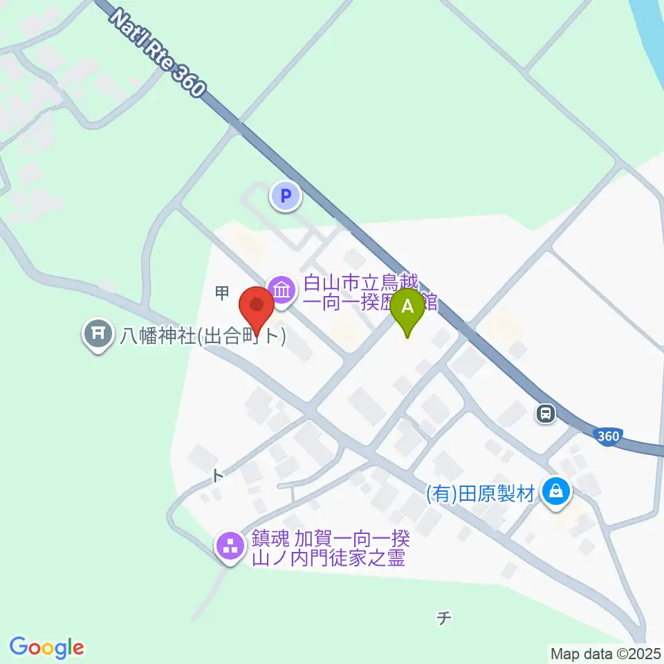 白山市立鳥越一向一揆歴史館周辺のカフェ一覧地図