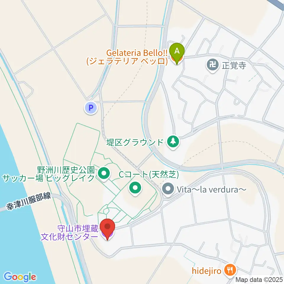 守山市埋蔵文化財センター周辺のカフェ一覧地図