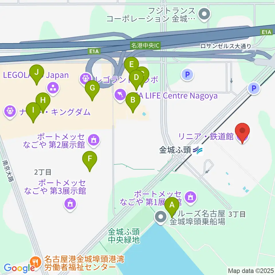 リニア・鉄道館周辺のカフェ一覧地図