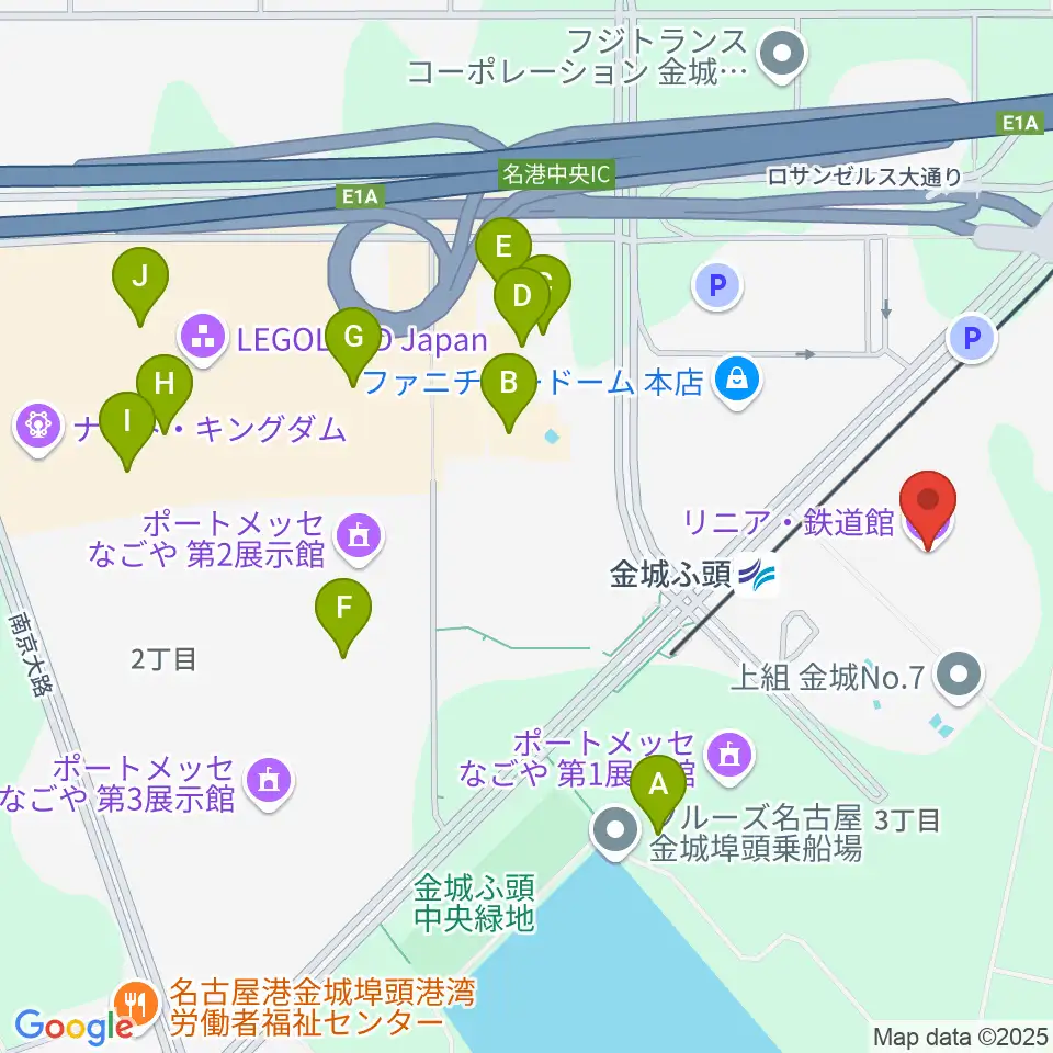 リニア・鉄道館周辺のカフェ一覧地図
