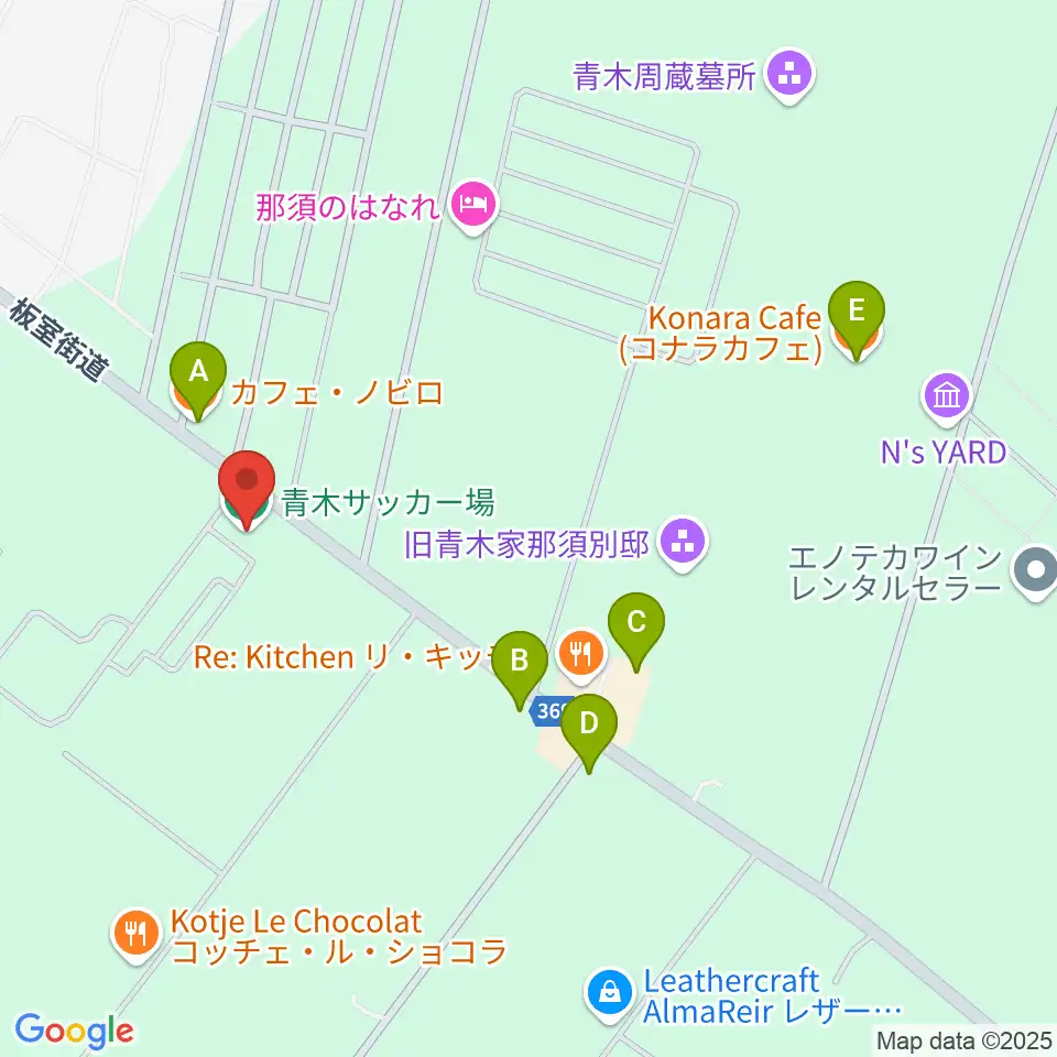 フードリエサッカーフィールド青木周辺のカフェ一覧地図