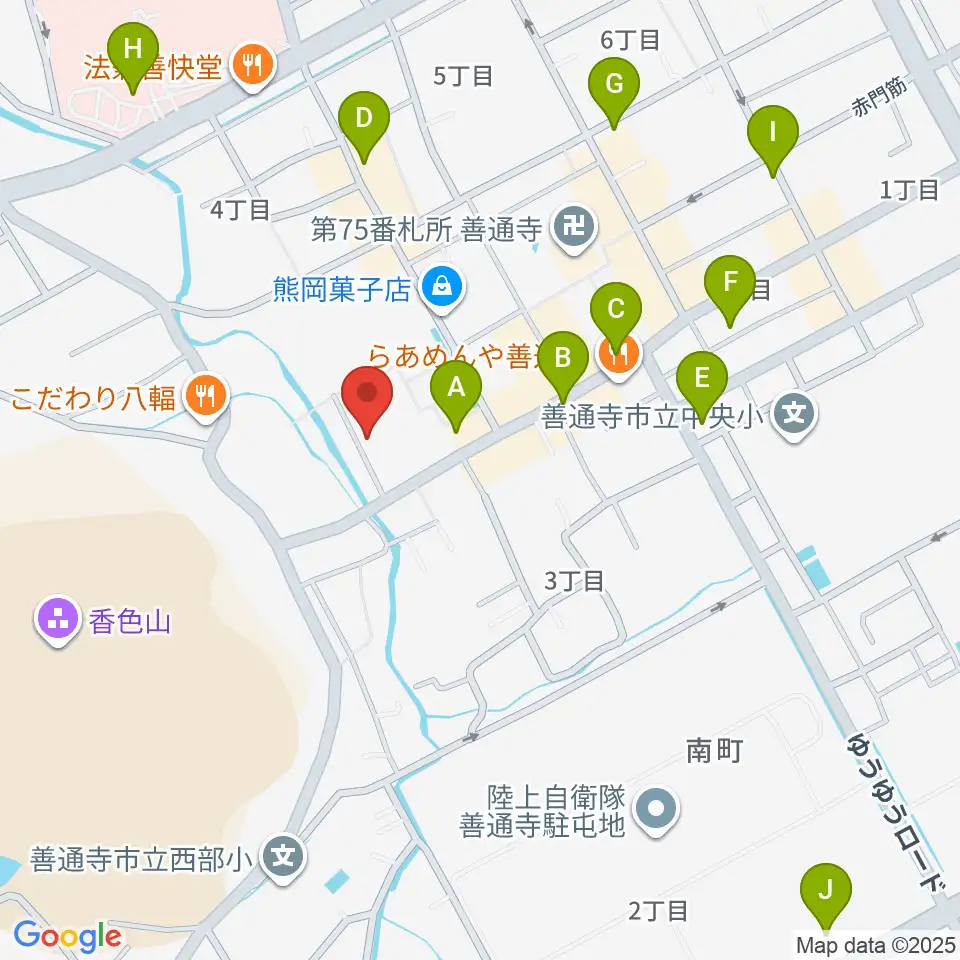 善通寺宝物館周辺のカフェ一覧地図