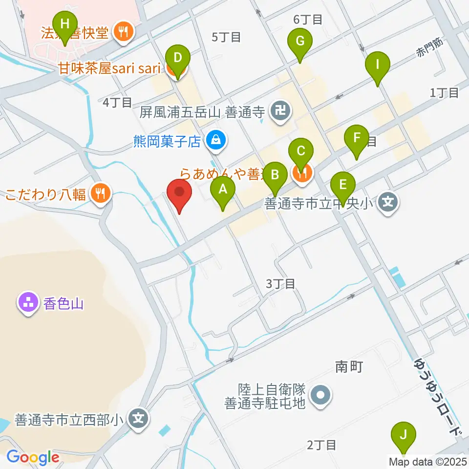 善通寺宝物館周辺のカフェ一覧地図