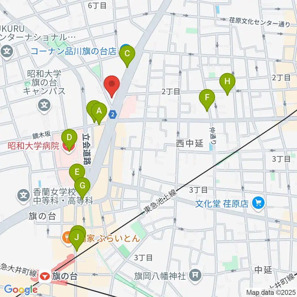 上條ホール周辺のカフェ一覧地図