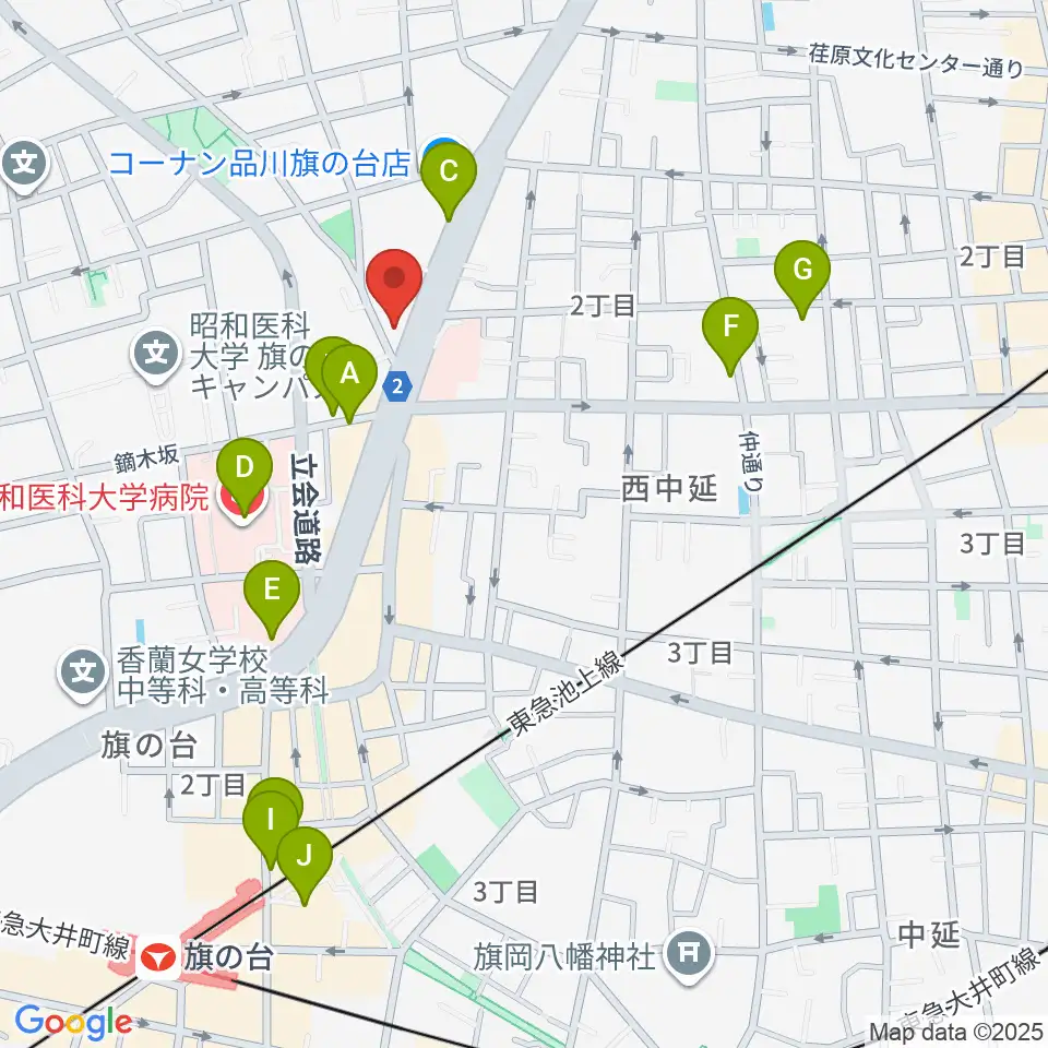 上條ホール周辺のカフェ一覧地図