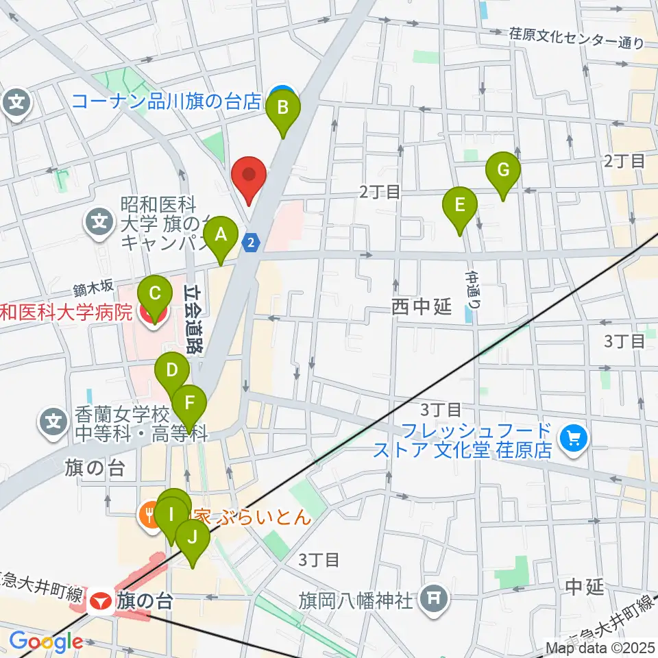上條ホール周辺のカフェ一覧地図