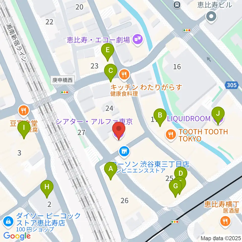 シアター・アルファ東京周辺のカフェ一覧地図