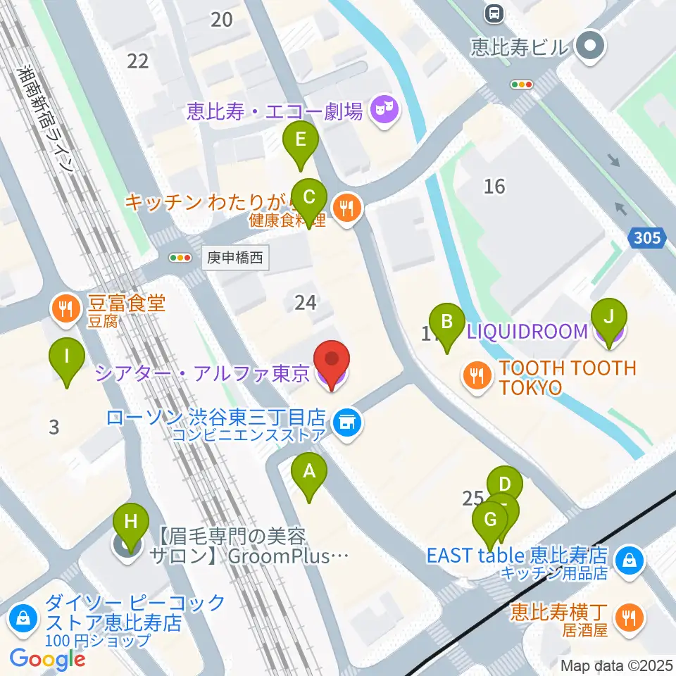 シアター・アルファ東京周辺のカフェ一覧地図