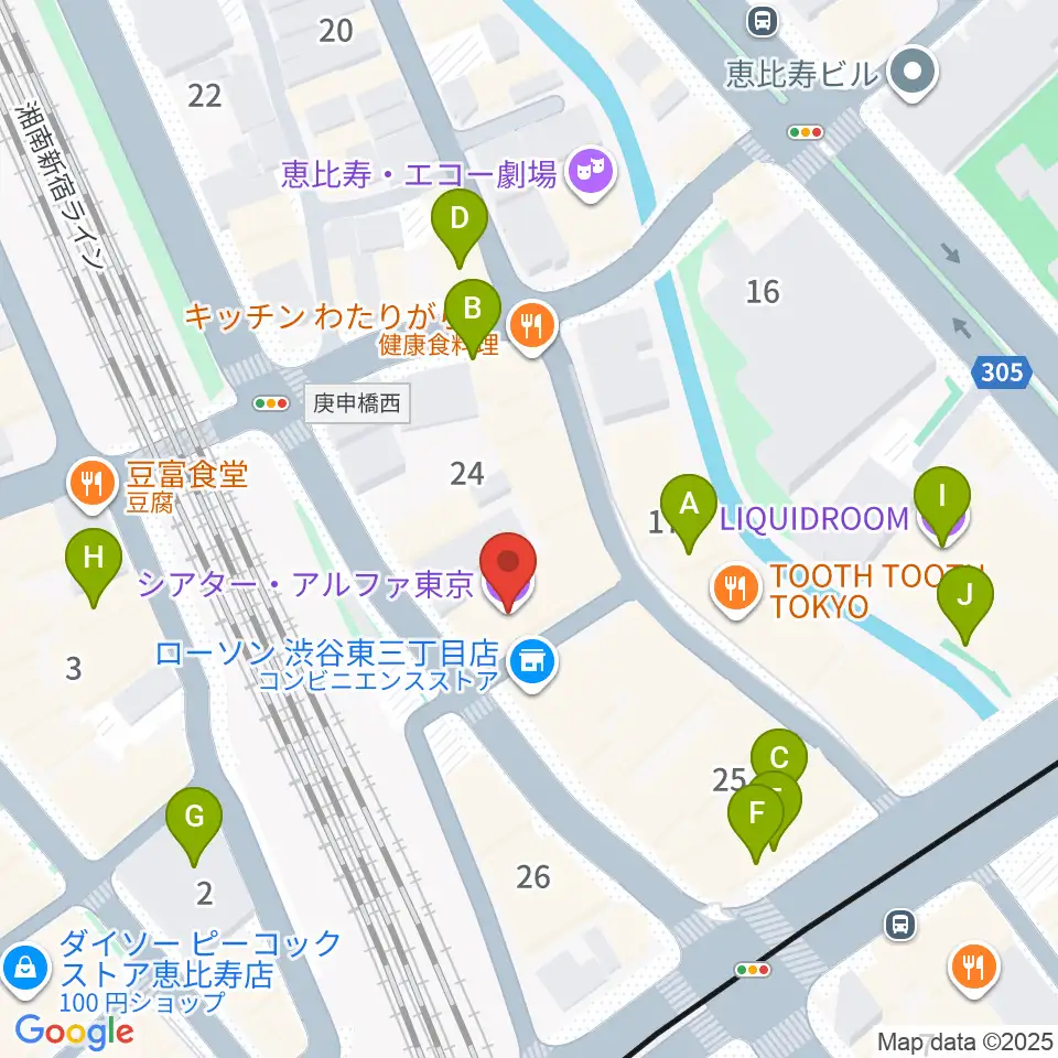 シアター・アルファ東京周辺のカフェ一覧地図