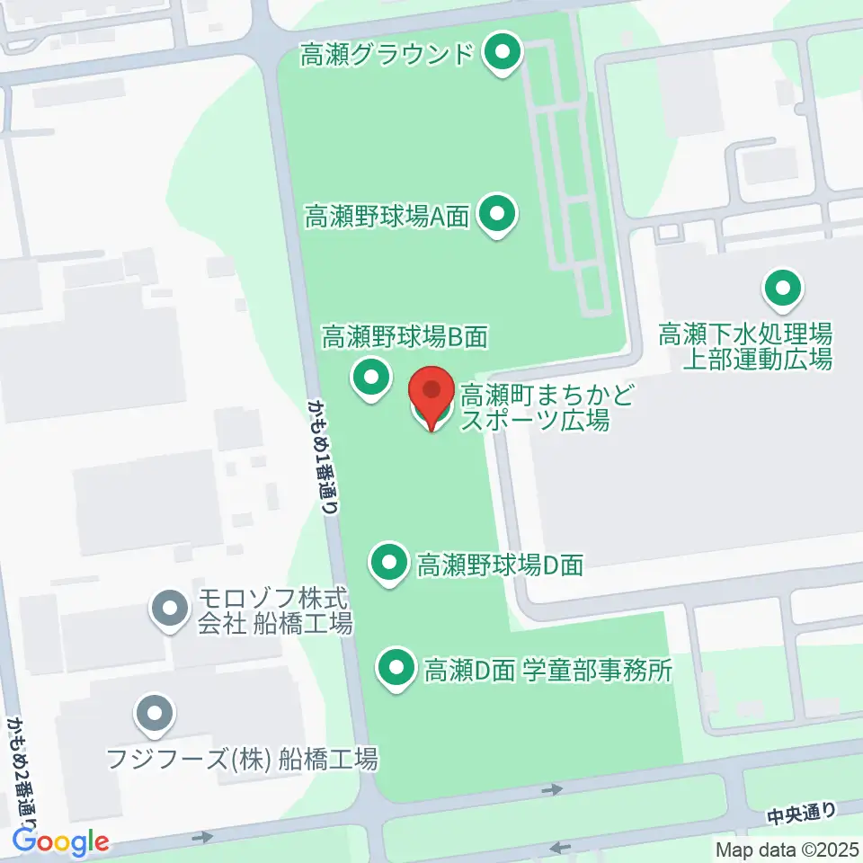 高瀬町まちかどスポーツ広場周辺のカフェ一覧地図