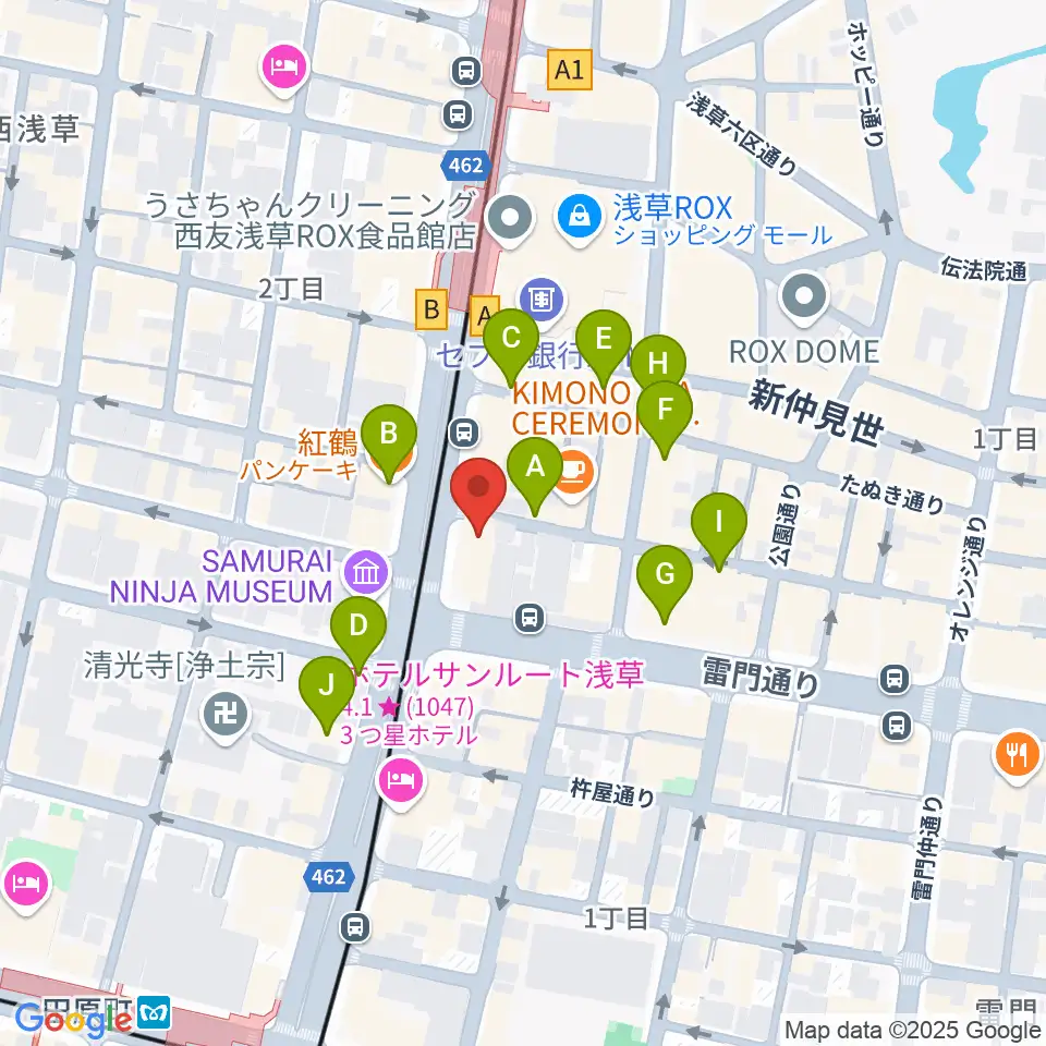 CREAM LIVE ASAKUSA周辺のカフェ一覧地図