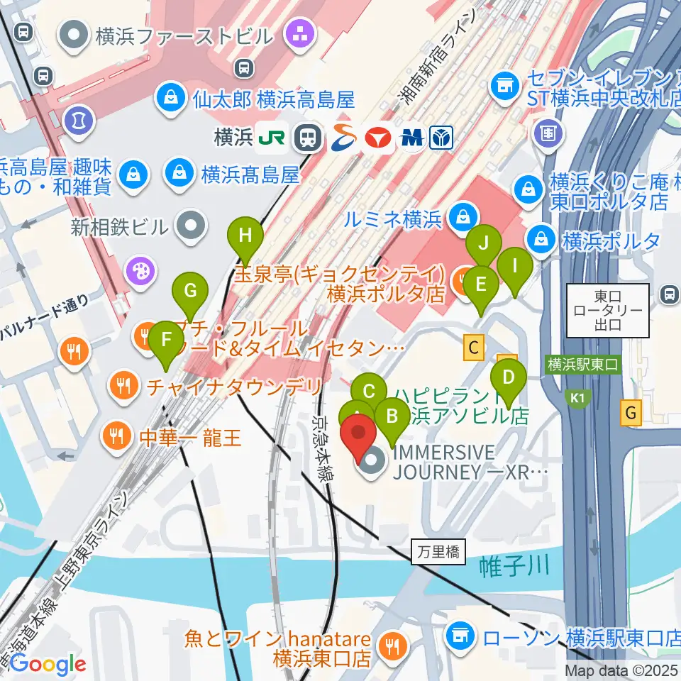 YOKOHAMA COAST garage+周辺のカフェ一覧地図