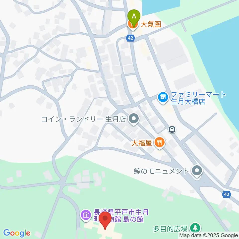 平戸市生月町博物館・島の館周辺のカフェ一覧地図