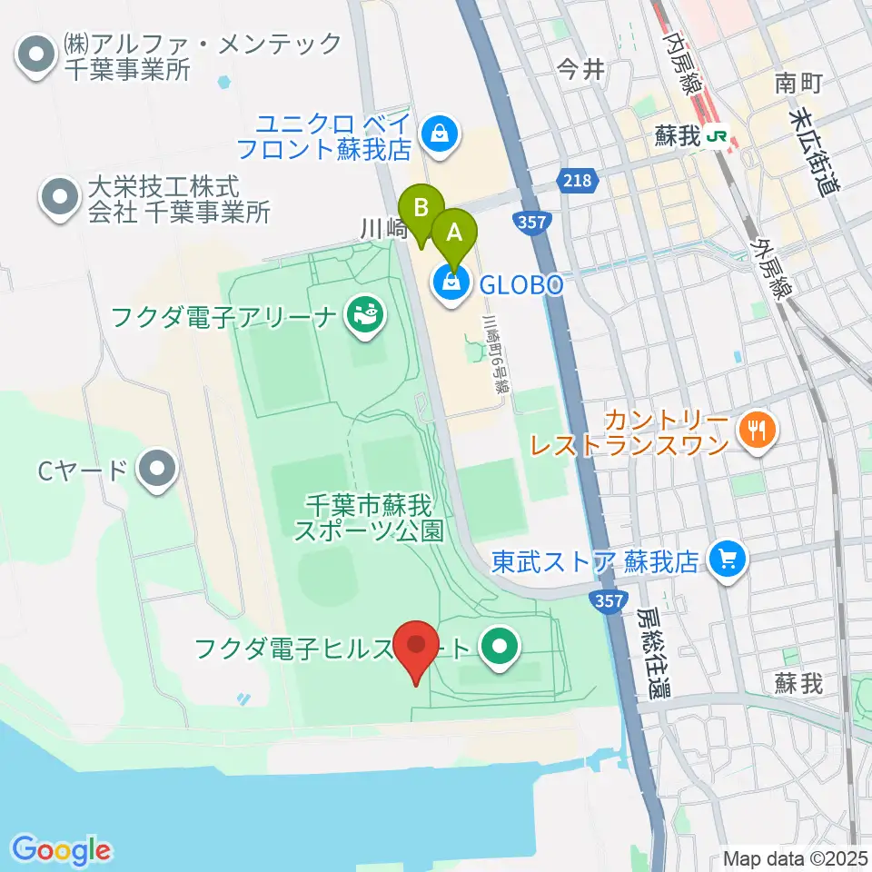 フクダ電子ボードエリア周辺のカフェ一覧地図