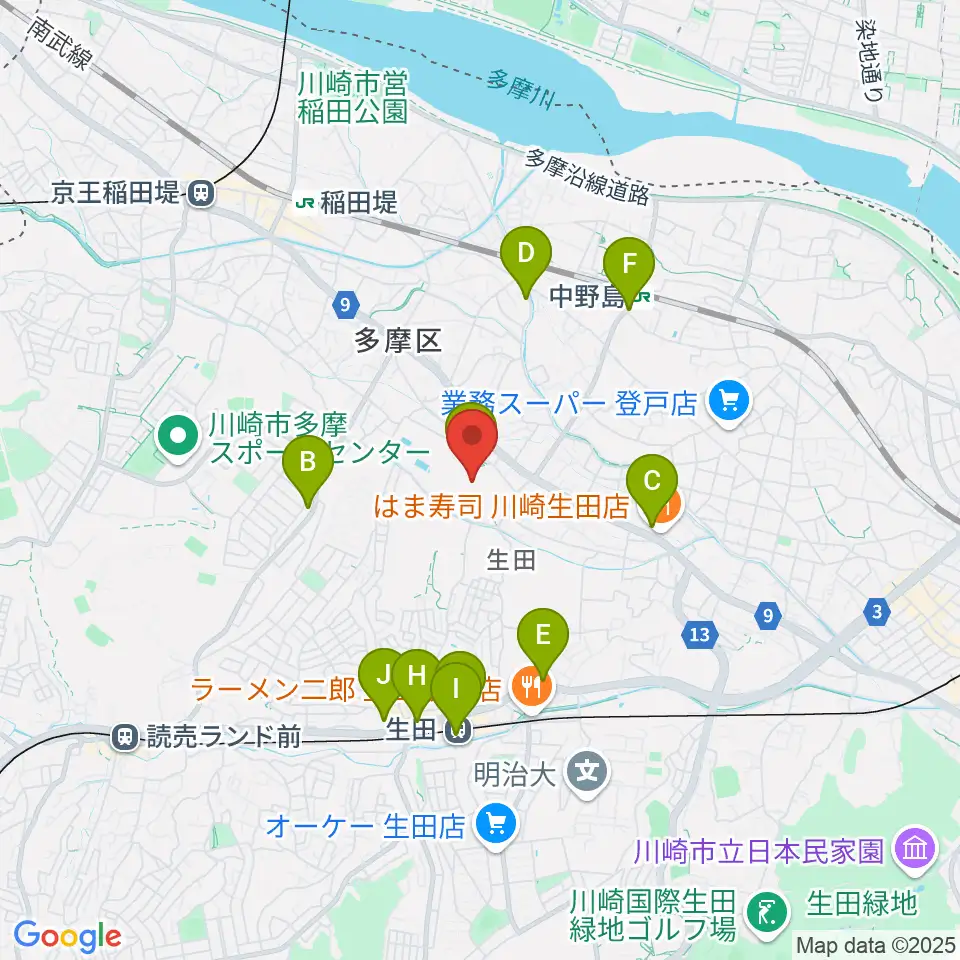 Soundcoreアリーナ周辺のカフェ一覧地図