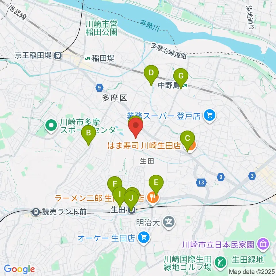 Soundcoreアリーナ周辺のカフェ一覧地図