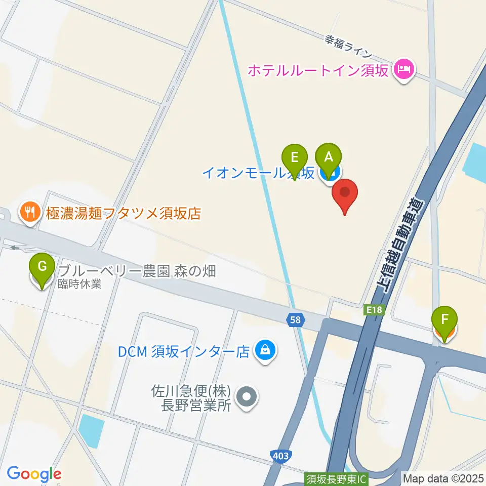 イオンシネマ須坂周辺のカフェ一覧地図