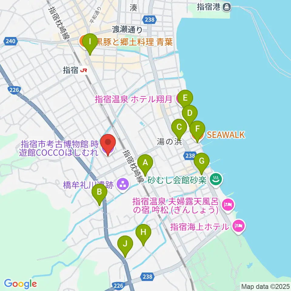 時遊館COCCOはしむれ周辺のカフェ一覧地図