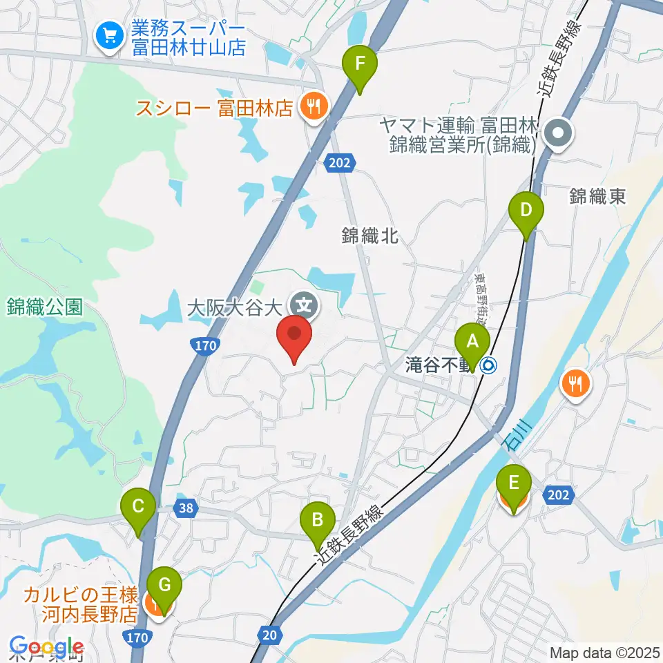 大阪大谷大学博物館周辺のカフェ一覧地図