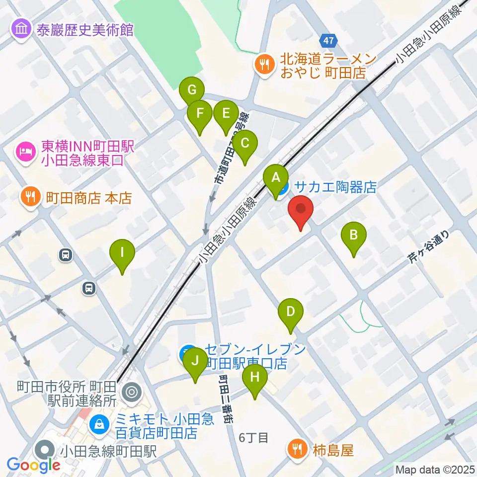 スタジオアクト町田周辺のカフェ一覧地図