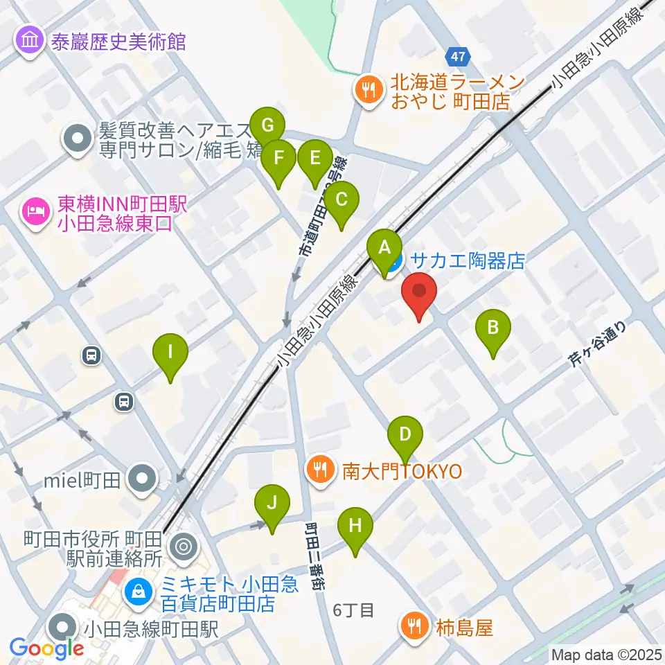スタジオアクト町田周辺のカフェ一覧地図