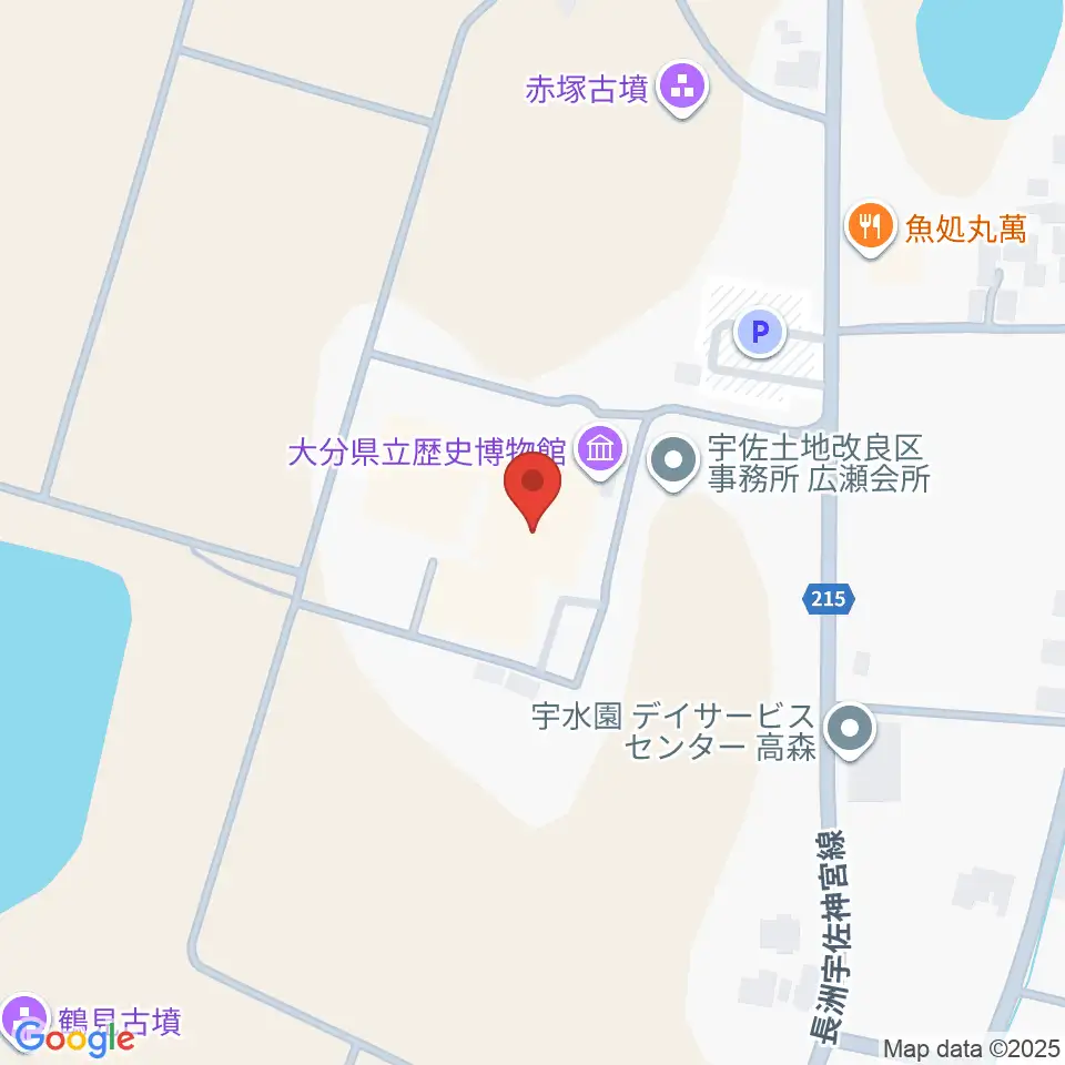 大分県立歴史博物館周辺のカフェ一覧地図