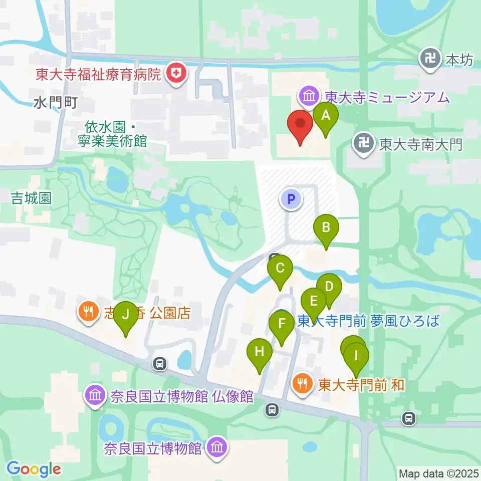東大寺総合文化センター周辺のカフェ一覧地図