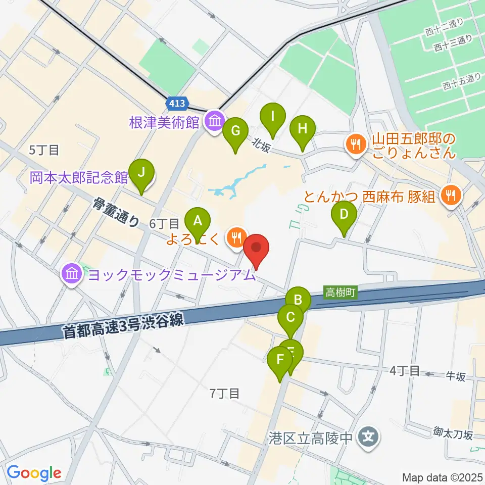 紅ミュージアム周辺のカフェ一覧地図