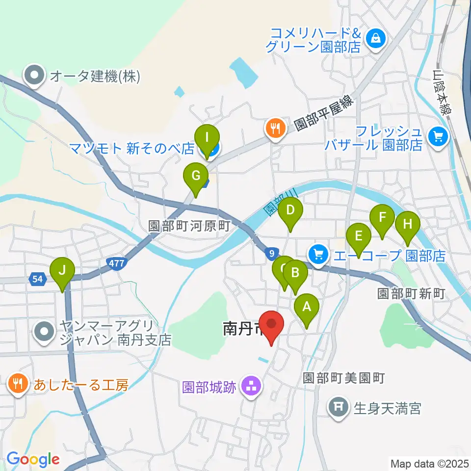 南丹市立文化博物館周辺のカフェ一覧地図