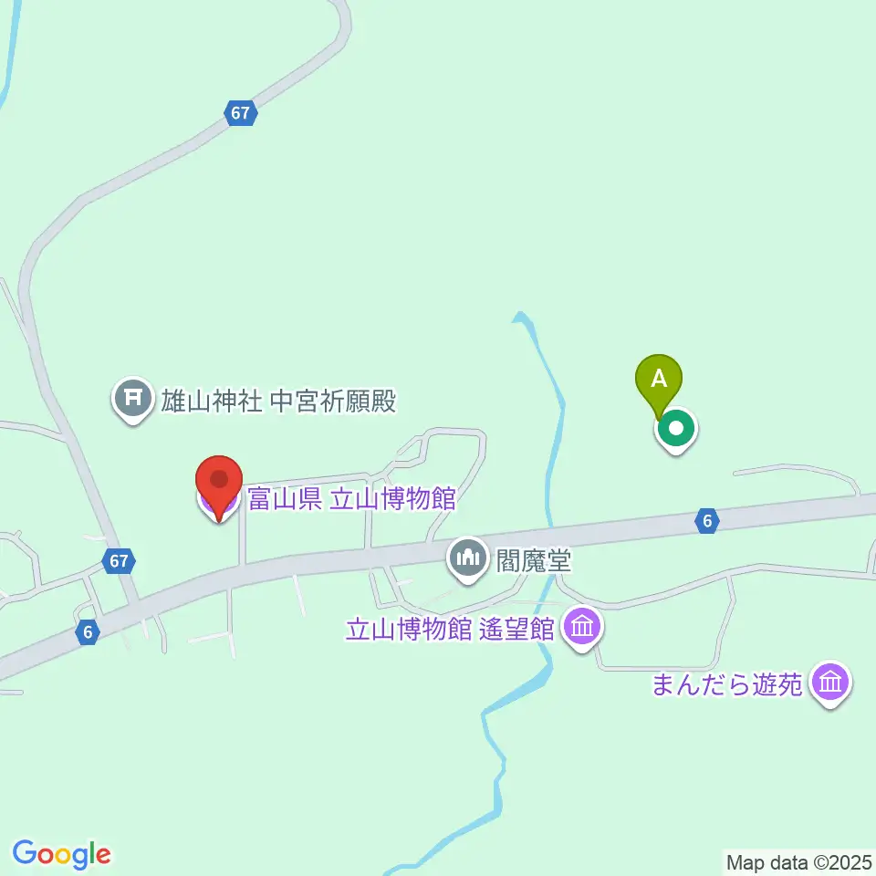 富山県 立山博物館周辺のカフェ一覧地図