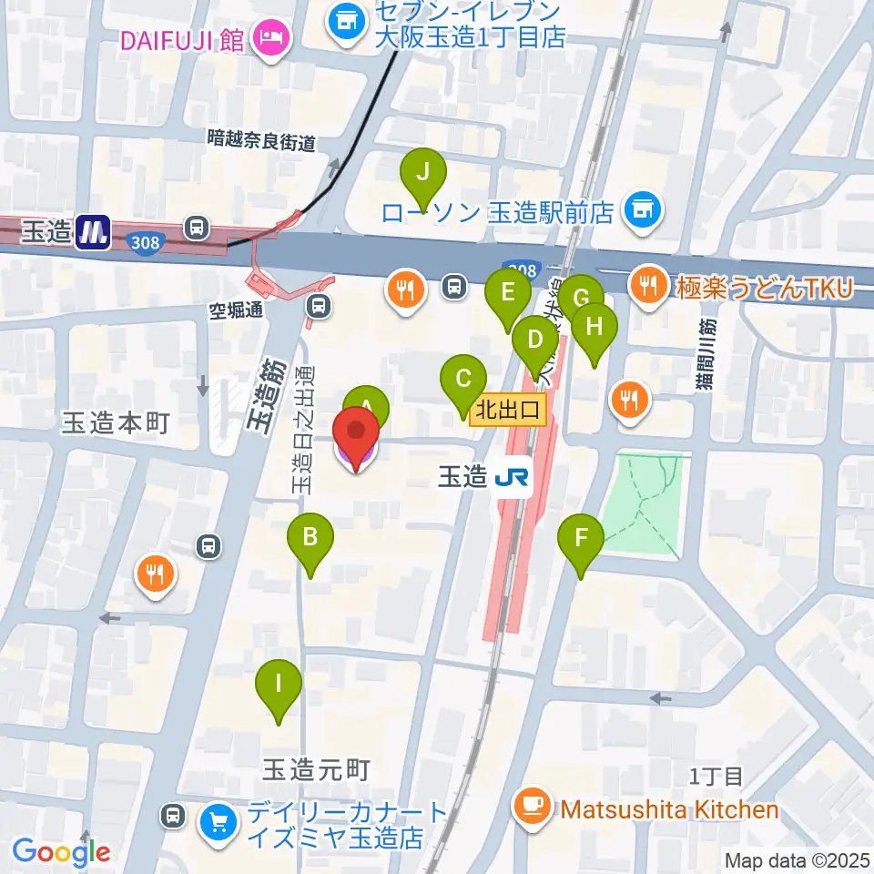 タカラ大阪周辺のカフェ一覧地図