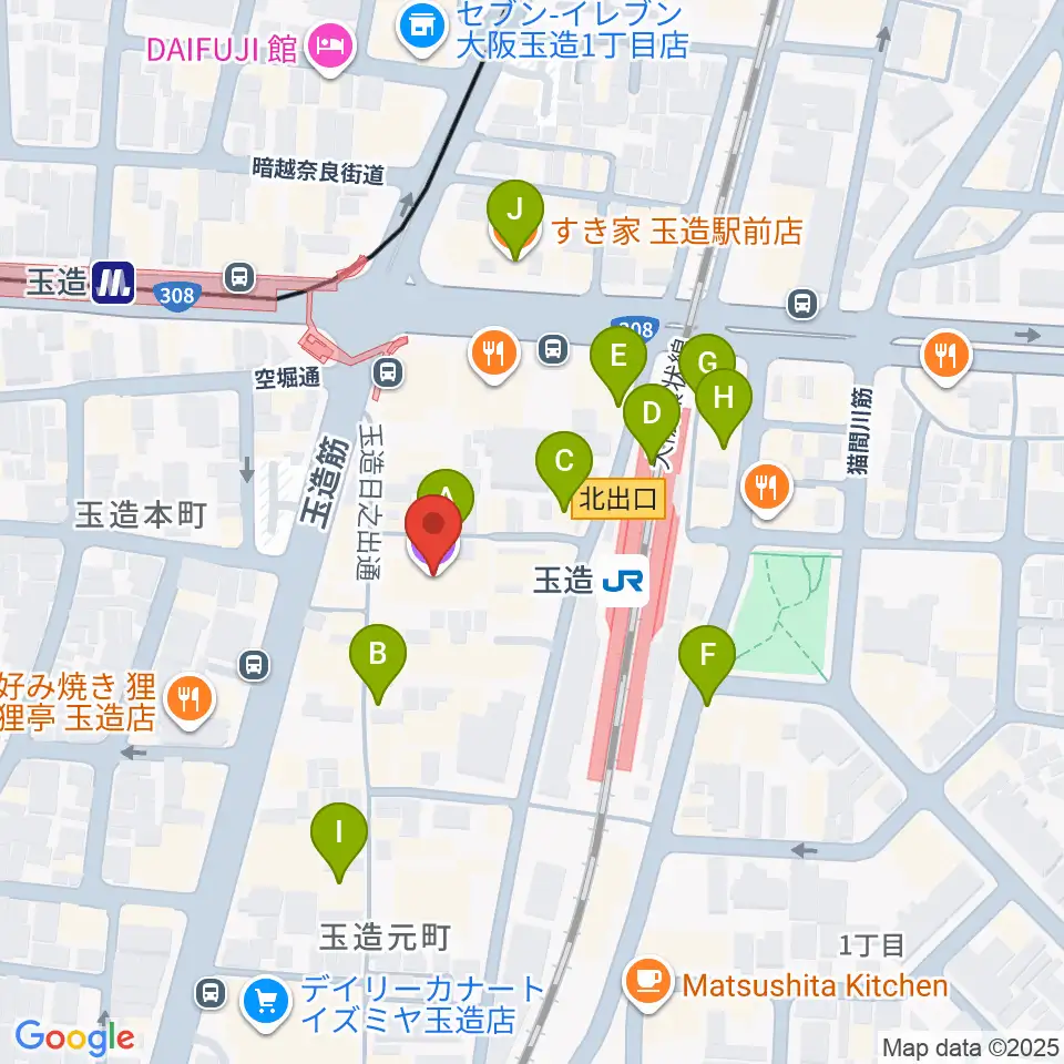 タカラ大阪周辺のカフェ一覧地図