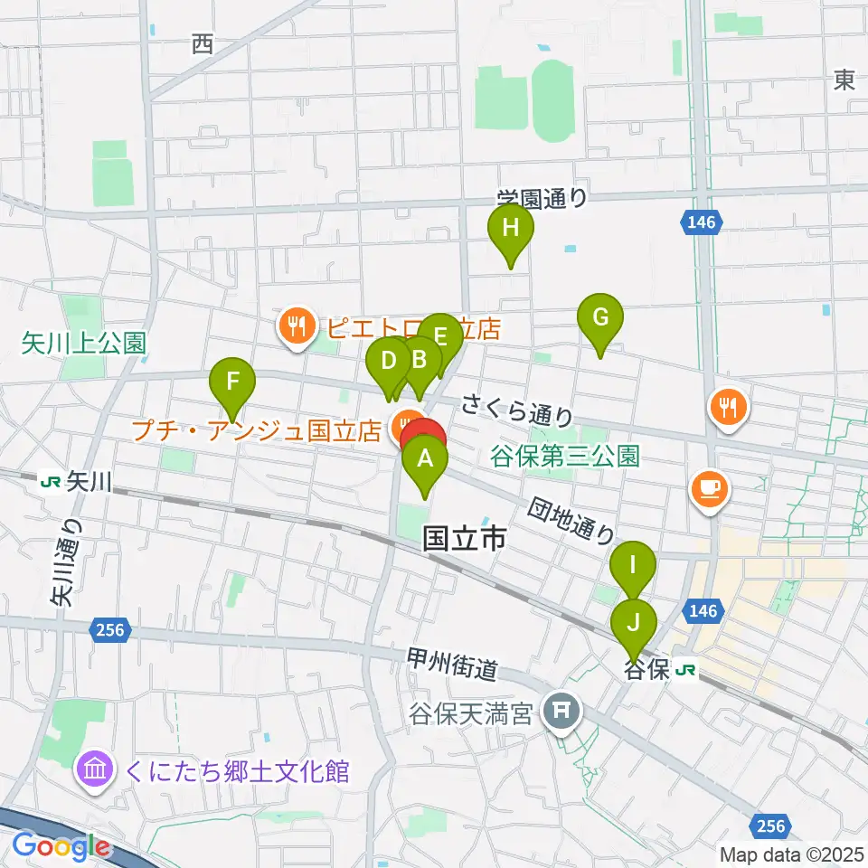 FSXアリーナ周辺のカフェ一覧地図