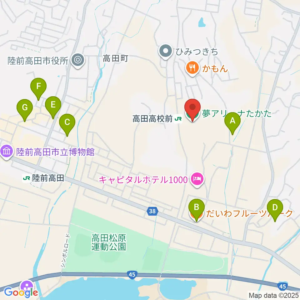 夢アリーナたかた周辺のカフェ一覧地図