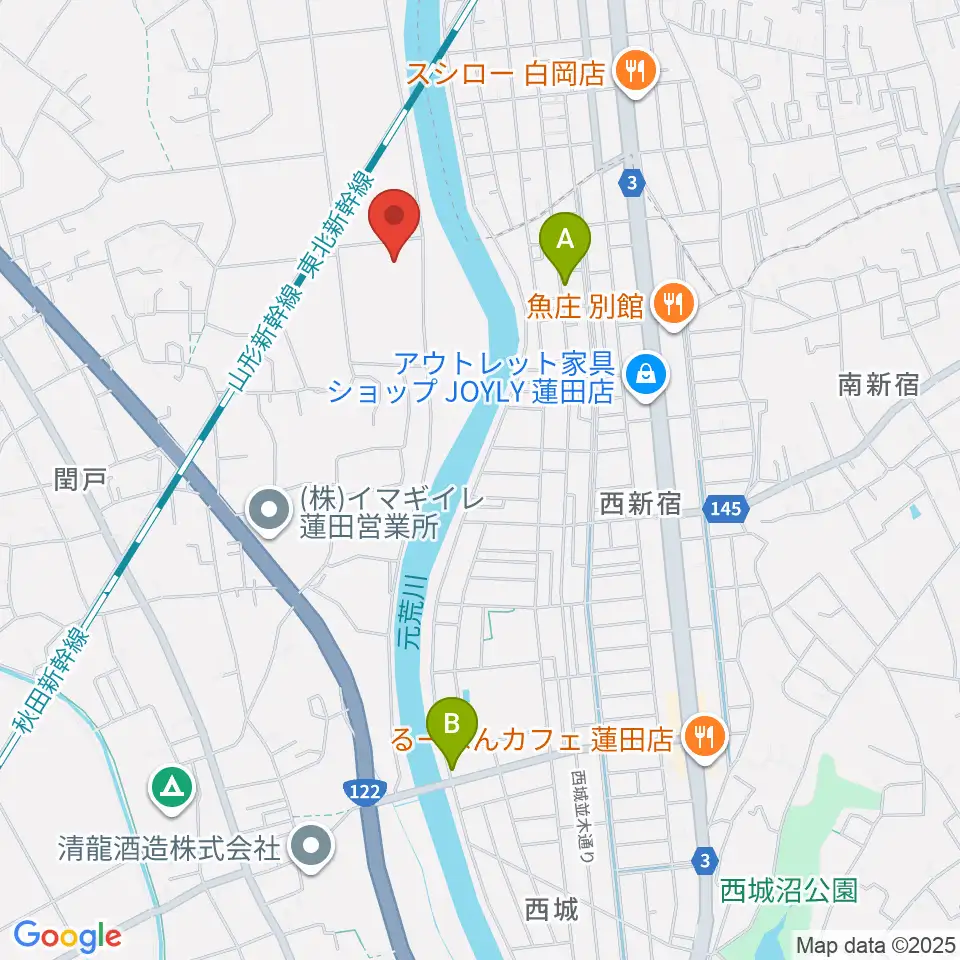 蓮田市総合市民体育館パルシー周辺のカフェ一覧地図