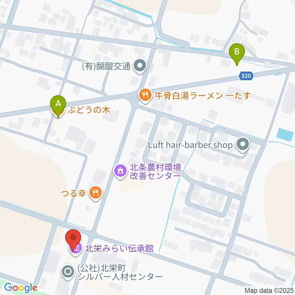 北栄みらい伝承館周辺のカフェ一覧地図