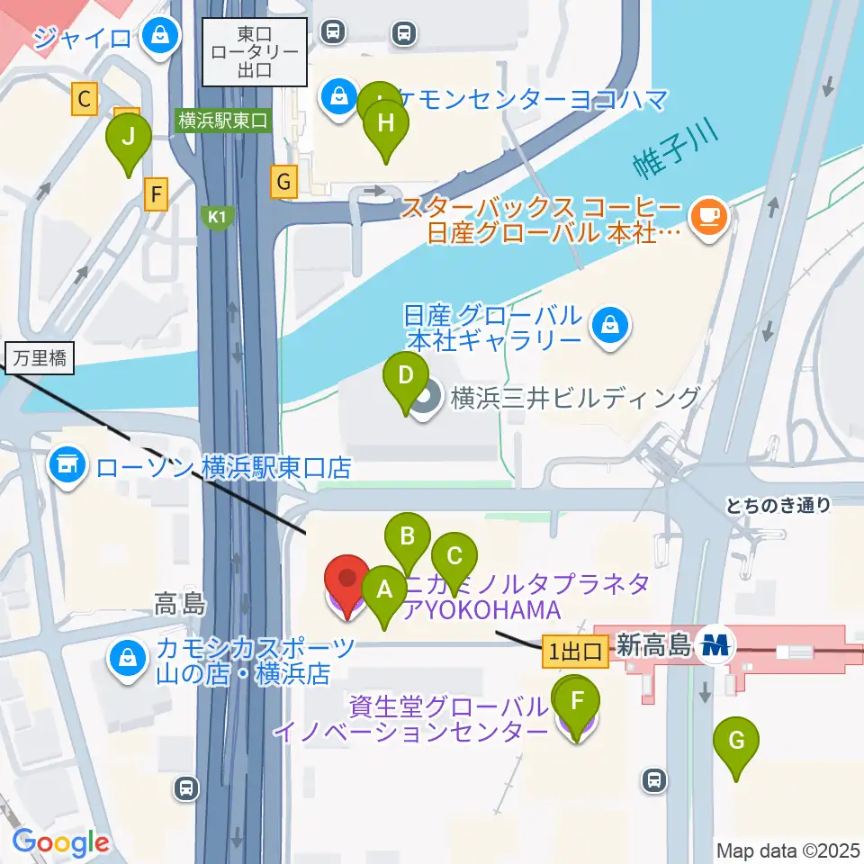 プラネタリアYOKOHAMA周辺のカフェ一覧地図