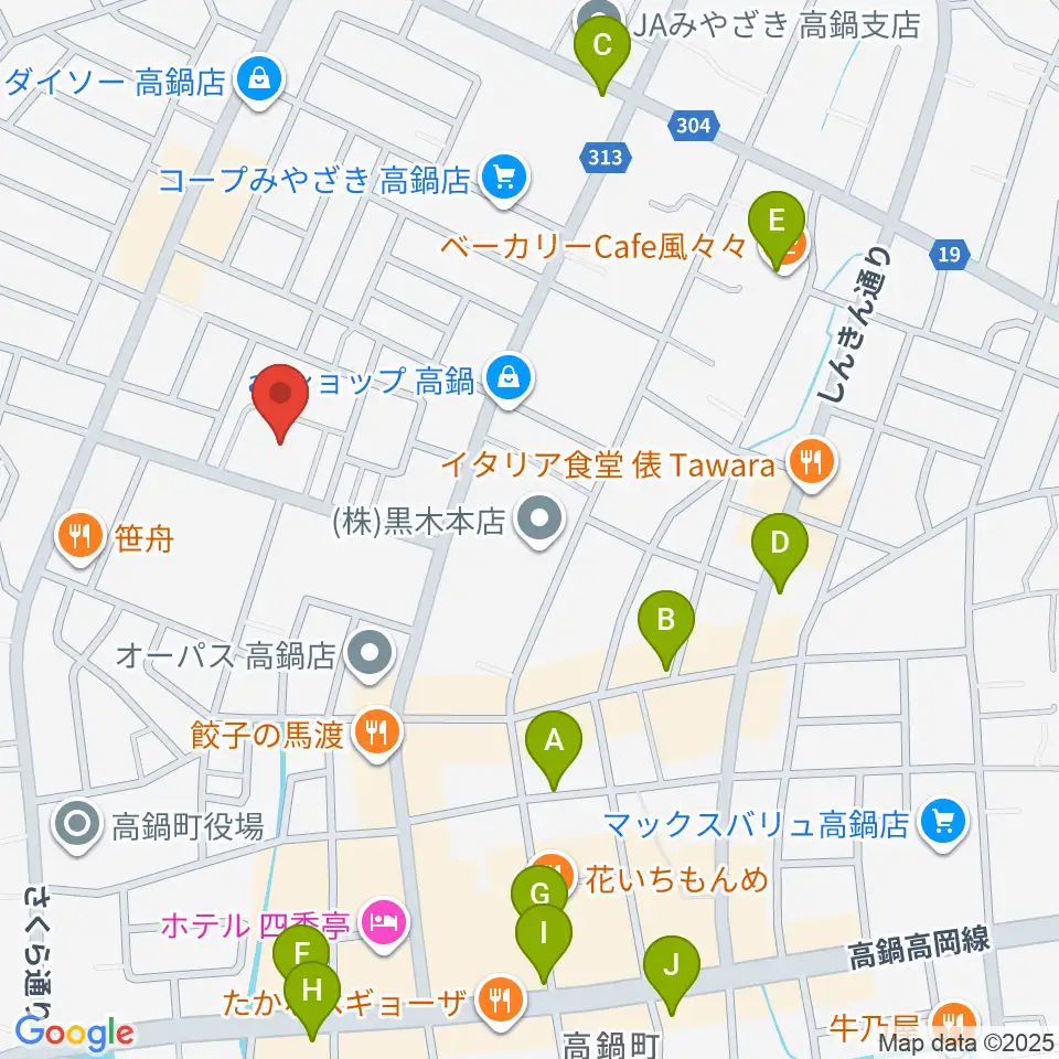 たかしんホール周辺のカフェ一覧地図