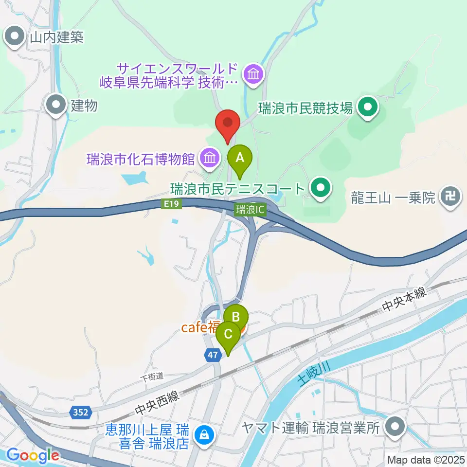 瑞浪市陶磁資料館周辺のカフェ一覧地図
