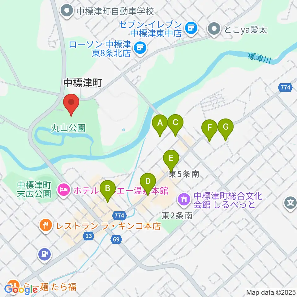 中標津町郷土館周辺のカフェ一覧地図