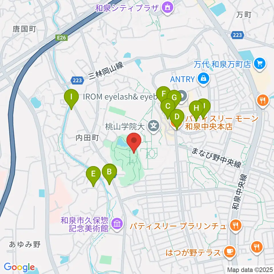 和泉市いずみの国歴史館周辺のカフェ一覧地図