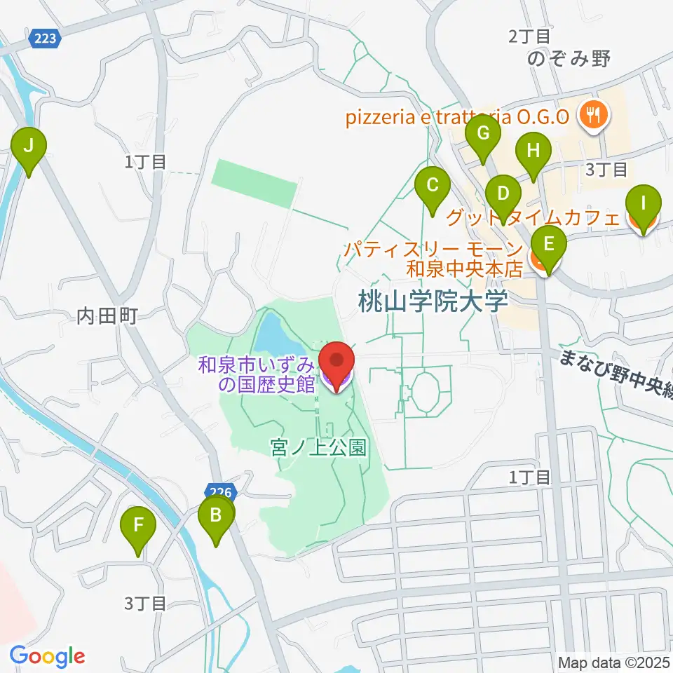 和泉市いずみの国歴史館周辺のカフェ一覧地図