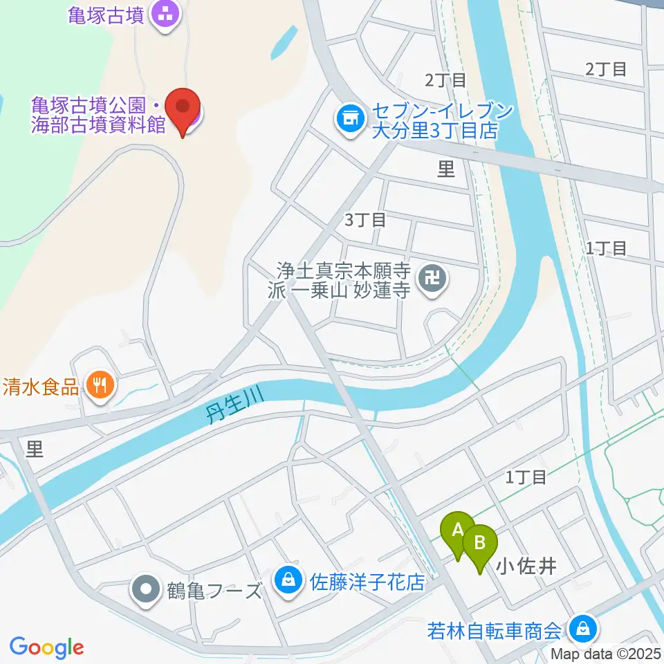 亀塚古墳公園・海部古墳資料館周辺のカフェ一覧地図