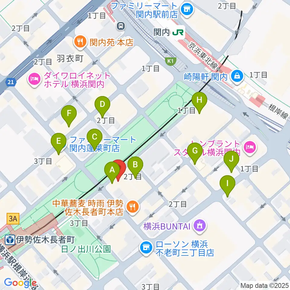 横浜市技能文化会館 匠プラザ周辺のカフェ一覧地図